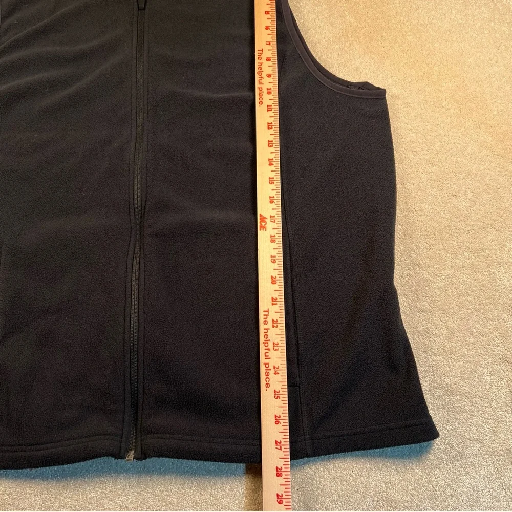 Lands End Fleece Vest men's 2X Full Zip Black‎ Lightweight Soft Comfy